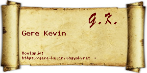 Gere Kevin névjegykártya